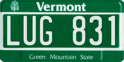 VT license plate LUG831