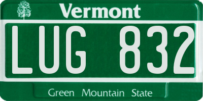 VT license plate LUG832