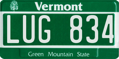 VT license plate LUG834