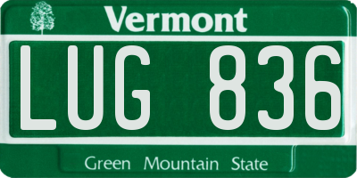 VT license plate LUG836
