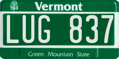 VT license plate LUG837