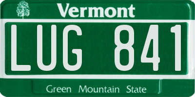 VT license plate LUG841