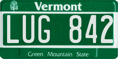 VT license plate LUG842