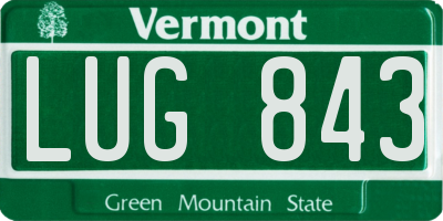 VT license plate LUG843