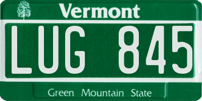 VT license plate LUG845