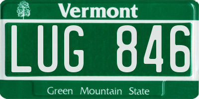 VT license plate LUG846