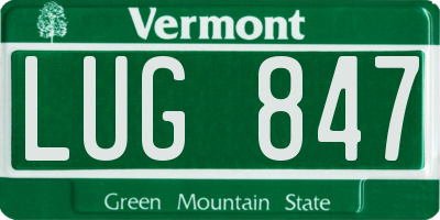 VT license plate LUG847