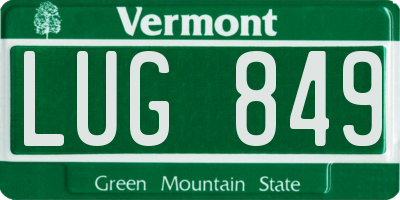 VT license plate LUG849
