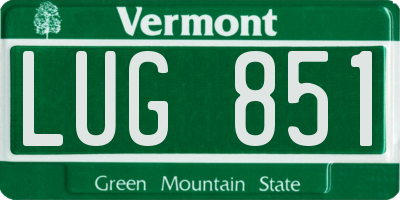 VT license plate LUG851