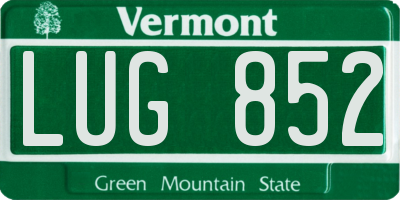 VT license plate LUG852