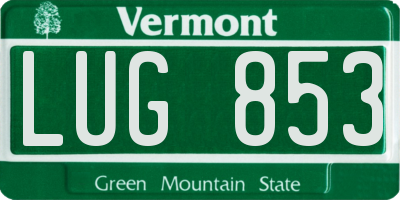 VT license plate LUG853