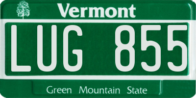 VT license plate LUG855