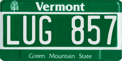 VT license plate LUG857