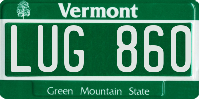 VT license plate LUG860