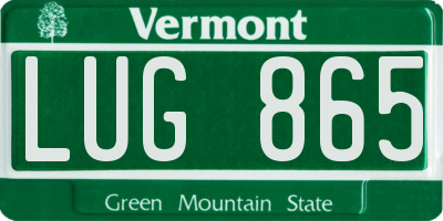 VT license plate LUG865