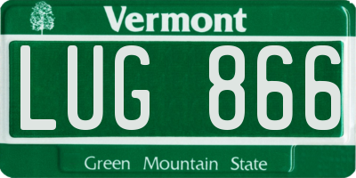 VT license plate LUG866