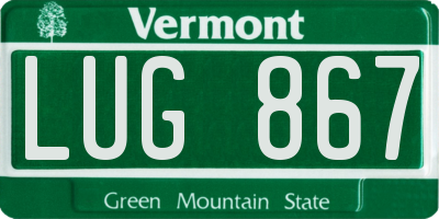 VT license plate LUG867