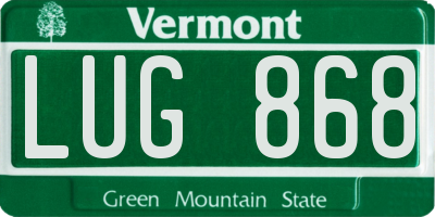 VT license plate LUG868