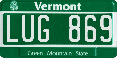 VT license plate LUG869