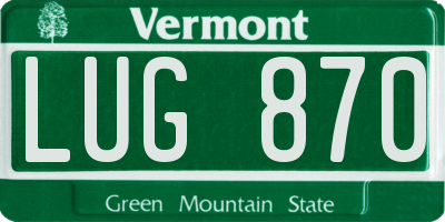 VT license plate LUG870