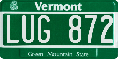 VT license plate LUG872
