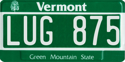 VT license plate LUG875