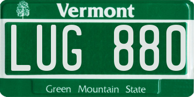 VT license plate LUG880