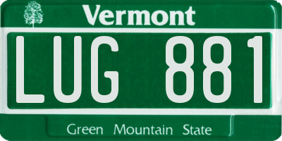 VT license plate LUG881