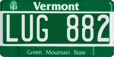 VT license plate LUG882