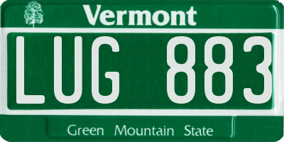 VT license plate LUG883