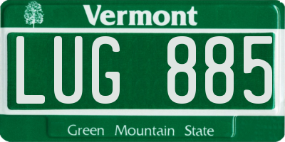 VT license plate LUG885