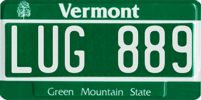 VT license plate LUG889