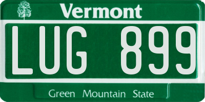 VT license plate LUG899
