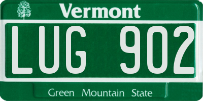 VT license plate LUG902