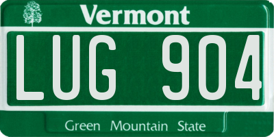 VT license plate LUG904