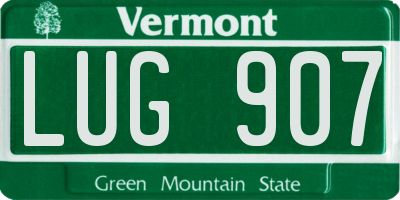VT license plate LUG907