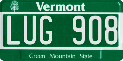 VT license plate LUG908