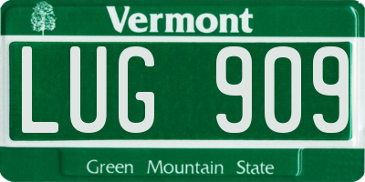 VT license plate LUG909