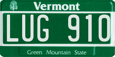 VT license plate LUG910