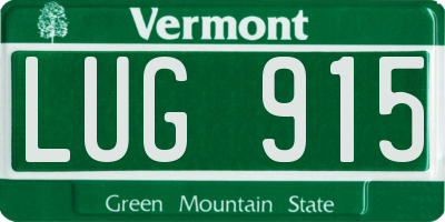 VT license plate LUG915