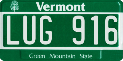 VT license plate LUG916