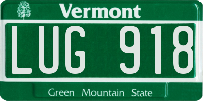 VT license plate LUG918