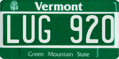 VT license plate LUG920