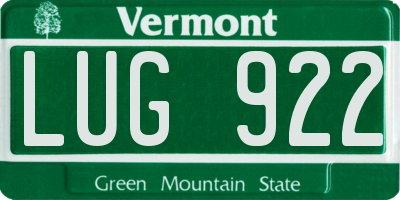 VT license plate LUG922