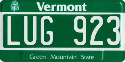 VT license plate LUG923