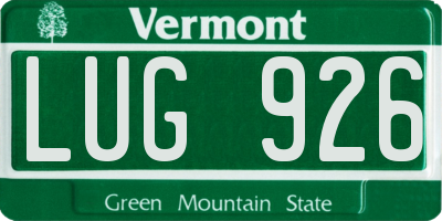 VT license plate LUG926
