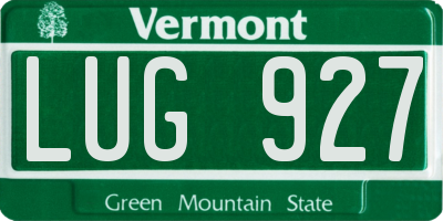 VT license plate LUG927