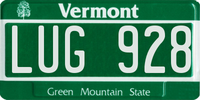 VT license plate LUG928