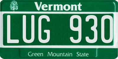 VT license plate LUG930