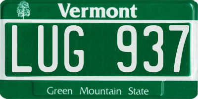 VT license plate LUG937